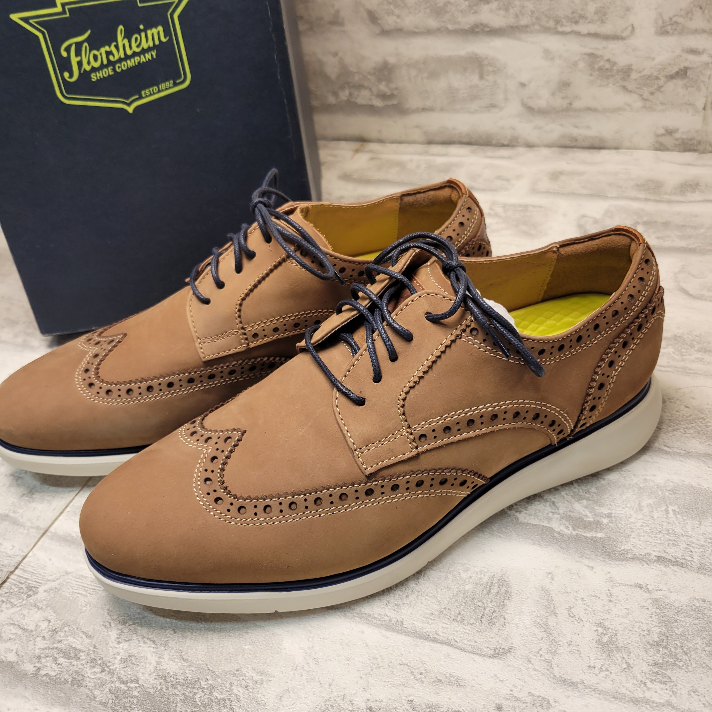 Florsheim Fuel Wingtip Oxford,  7.5W Tan Nubuck (7872373948654)
